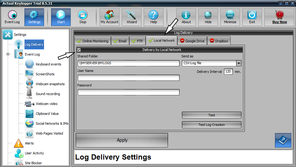 Step 1. Choose the Local Network tab and place a tick near Delivery by Local Network